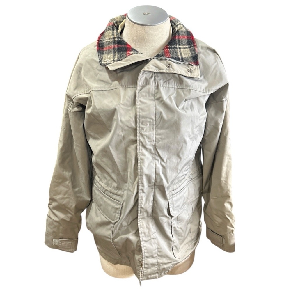 Woolrich Vintage Jacket Mens M Wool Lined Flannel Grey